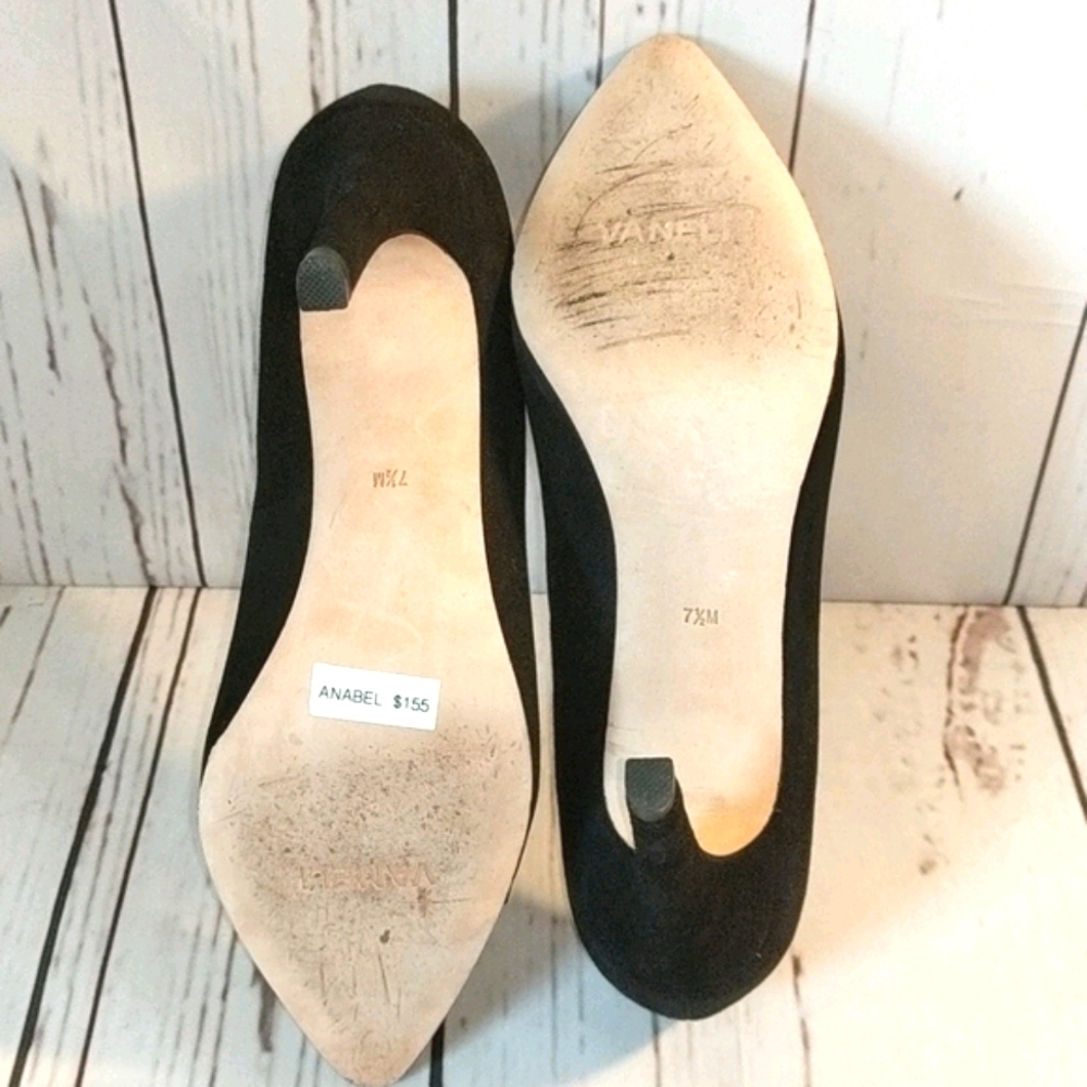 VanEli‎ Anabel Black Suede Chain link Cap toe Heels - Picture 9 of 11